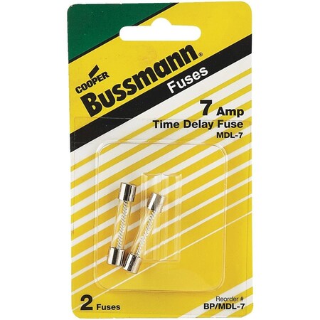 Eaton Bussmann Glass Fuse, MDL Series, Time-Delay, 7A 3206810